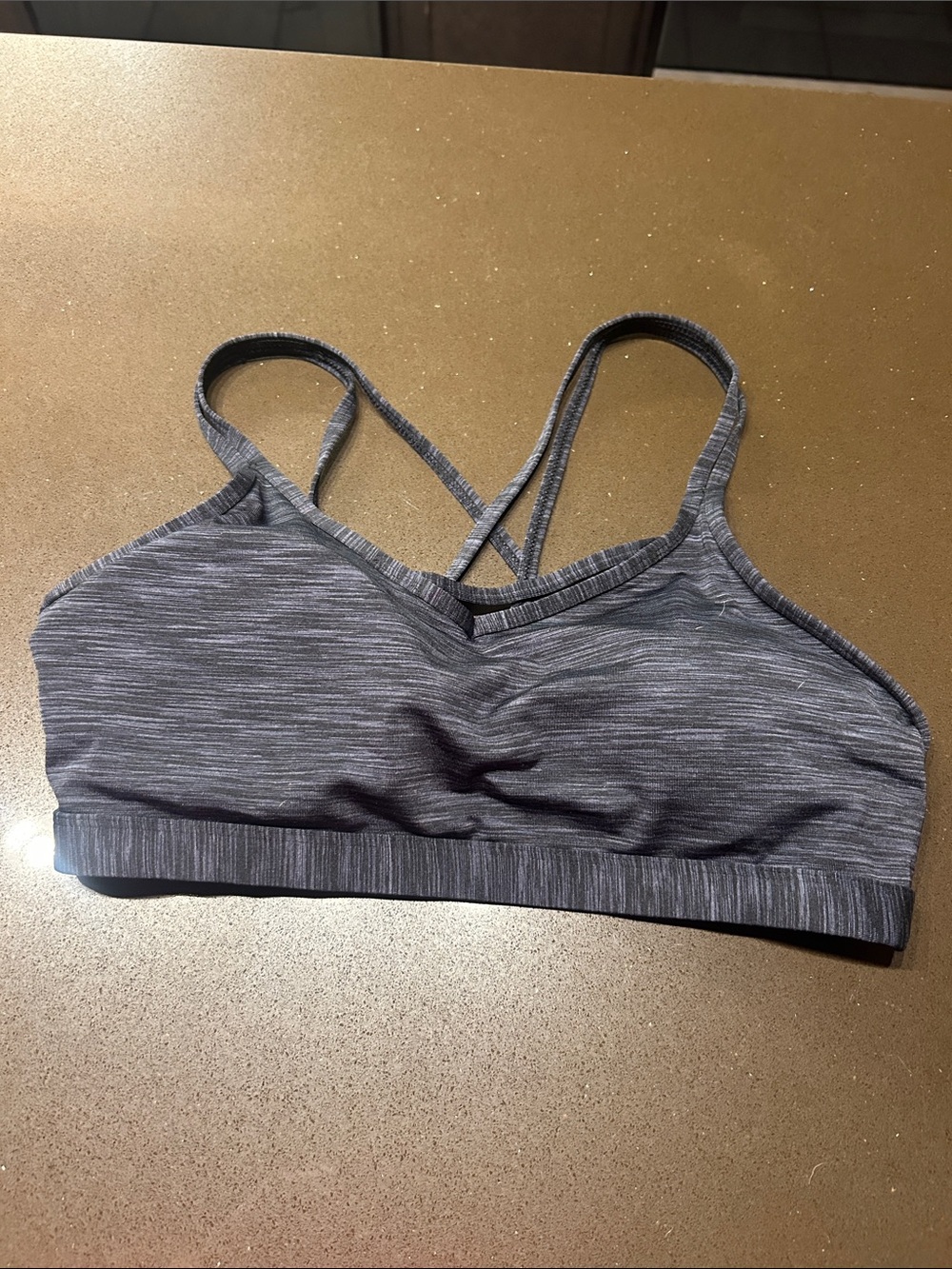 Seamless Heathered Gray Strappy Sports Bra - Women Intimates & Sleepwear